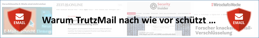 22.05.2018   Informationen zu Schlagzeilen, dass PGP- und S/MIME-verschlüsselte E-Mails nicht mehr sicher seien